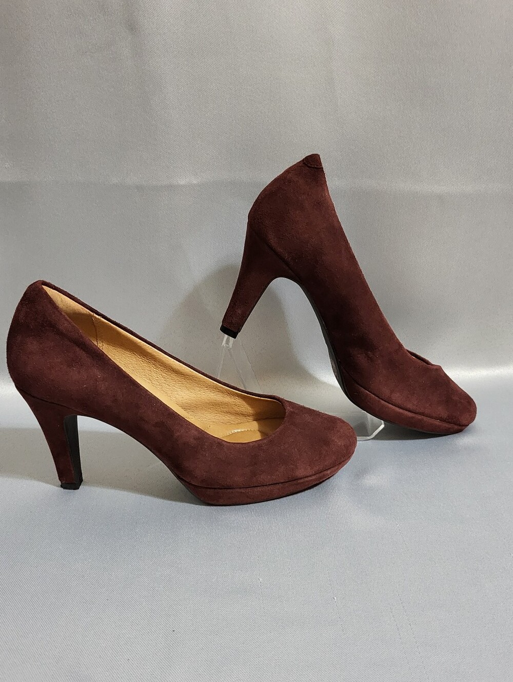 Clarks Indigo Wessex Wyvern Suede Pumps High Heel Shoes Sz 6.5 M Burgundy Glam - Picture 4 of 13